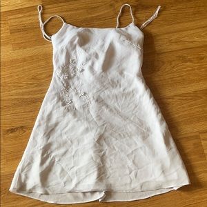 Beautiful cocktail white silk dress